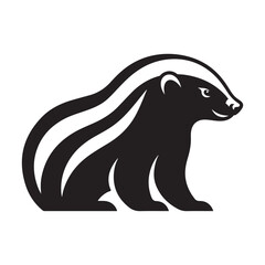 Obraz premium honey badger vector silhouette clip art logo design illustration. abstract honey badger icon collection 