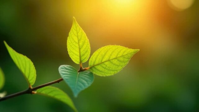A detailed view of a single leaf attached to a branch