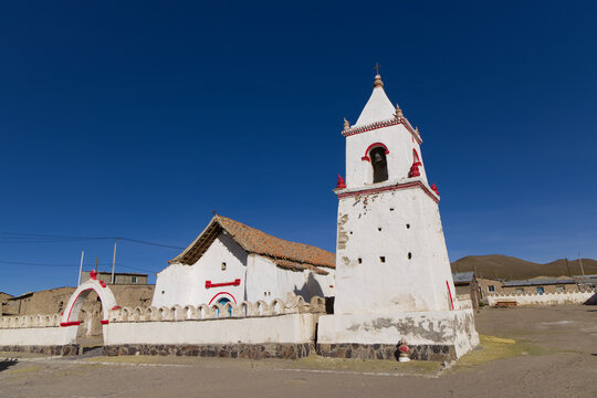 The village of Parinacota with its little church, Chile