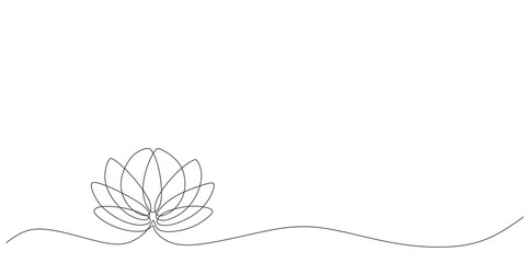 continuous line of lotus flowers for Vesak Day eps 2