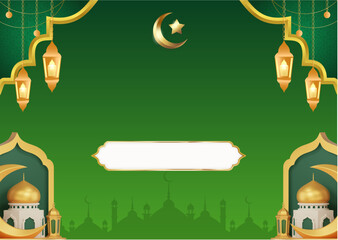 ramadhan kareem. islamic greetings ramadan kareem card design background with lanterns and crescent moon. vector illustration © Wiwit