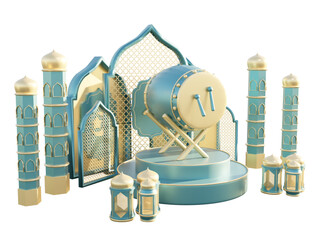 ramadhan kareem. islamic greetings ramadan kareem card design background with lanterns and crescent moon. vector illustration © Wiwit