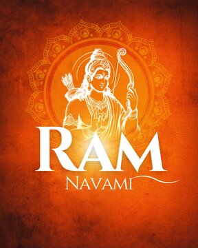 Happy Ram Navami Orange and White Traditional Elegant Greeting Video