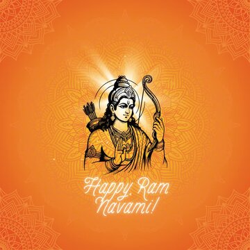 Happy Ram Navami Orange Yellow Mandala Ornament Greeting Video