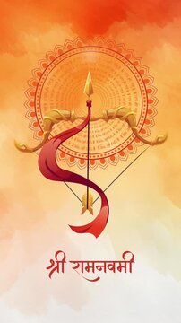 Happy Ram Navami Orange And Red Vibrant Greeting Video Story