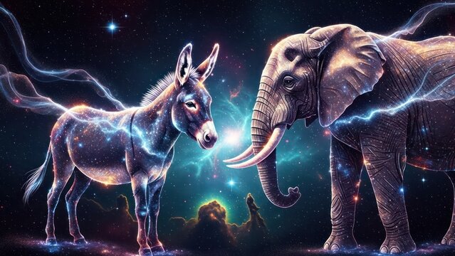 Celestial collision: A cosmic dance between democratic and republican ideals in an interstellar