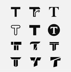 Modern Serif Letter T Logo Pack