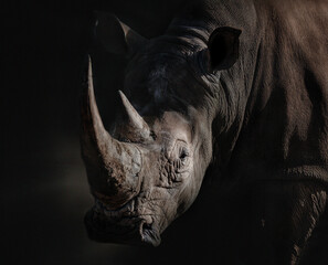 Portrait de rhinocéros mâle adulte © Gilles-Barattini