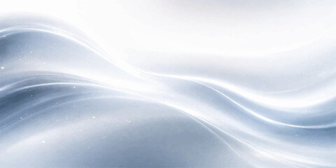 An abstract winter wallpaper featuring flowing blue waves and a frosted white texture that mimics the cold crystalline pattern of ice and clouds in a windy sky © hossain