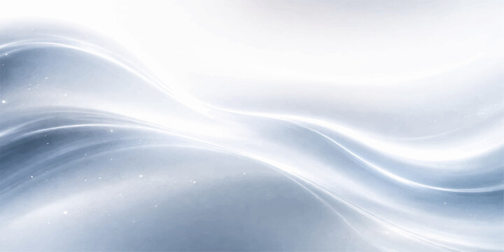 An abstract winter wallpaper featuring flowing blue waves and a frosted white texture that mimics the cold crystalline pattern of ice and clouds in a windy sky