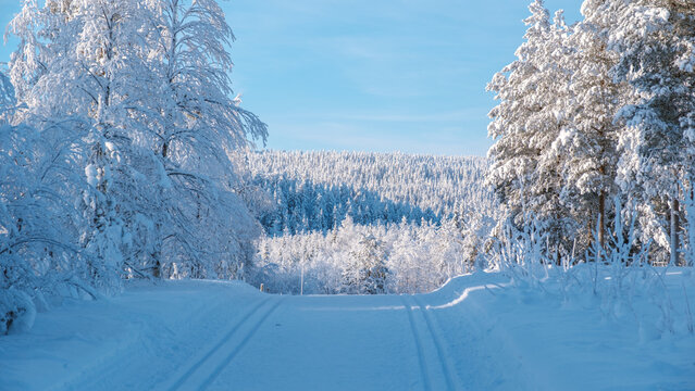 Akaslompolo Village in Lapland a serene winter wonderland with snowy landscapes
