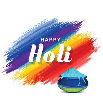 Happy holi indian festival colorful celebration card background