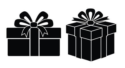 Two gift boxes with bows a striking black silhouette © Taylor