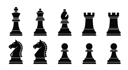 Black chess pieces arranged in rows a striking silhouette © Taylor