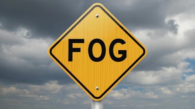 Road sign for "fog".