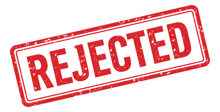 Distressed illustration of a rejected stamp depicting a denied status for official business