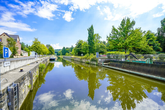 View of the lock in Limburg an der Lahn.
