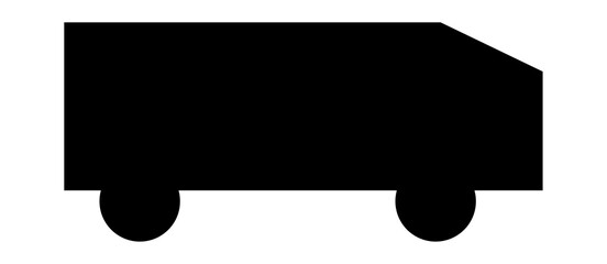 A simple black truck icon on a white background