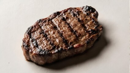 Grilled New York Strip Steak with Distinct Grill Marks.