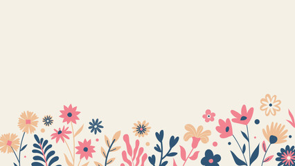 Horizontal pastel floral background with copy space. Elegant spring design ideal for Mother’s Day promotions, greeting cards, social media and marketing materials © Manon