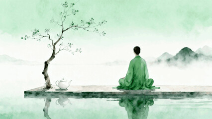 Obraz premium Quiet Blue Art Watercolor Serenity isolated watercolor vector illustration svg