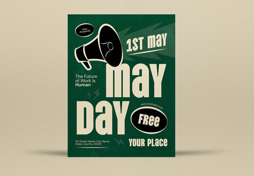 Green Bold May Day Flyer Set