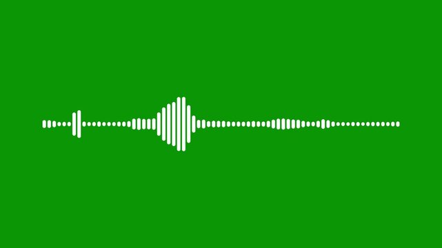 Minimalist white sound wave visualizer green screen, clean audio spectrum animation, electronic music frequency bars, professional podcast waveform overlay, reactive sound visualizer. 4K
