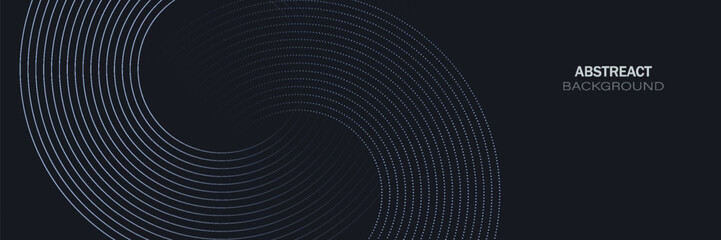 Abstract black background with white circle rings. Digital future technology concept. vector illustration.