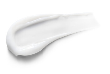 White cosmetic cream smear texture on a white or transparent background