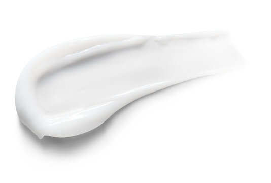 White cosmetic cream smear texture on a white or transparent background