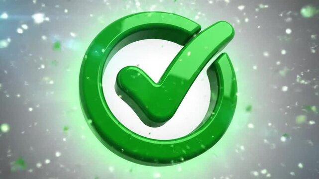 green check mark icon in circle, success, approval, validation concept