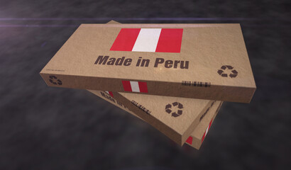 Made in Peru box pack 3d illustration