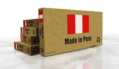 Made in Peru box pack 3d illustration