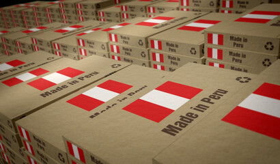Made in Peru box pack 3d illustration
