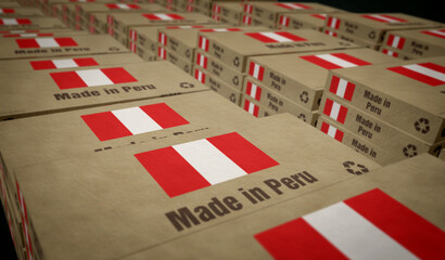 Made in Peru box pack 3d illustration