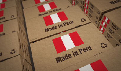Made in Peru box pack 3d illustration