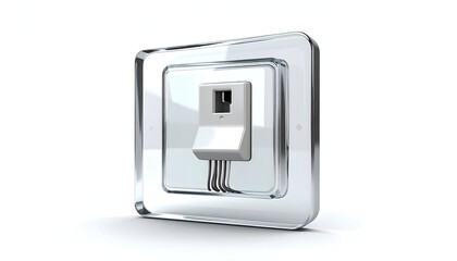 Clear Acrylic Wall Plate with RJ45 Connector for Networking.