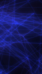 Dark blue abstract network of glowing lines and nodes, futuristic data connection background