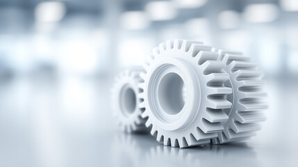 Precision in Motion: A close-up view of meticulously crafted gears, their interlocking teeth hinting at the complex, synchronized processes within. Suggesting the power and precision of industry 