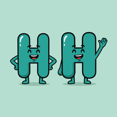 Fototapeta premium Cartoon Character Letter H Illustration.