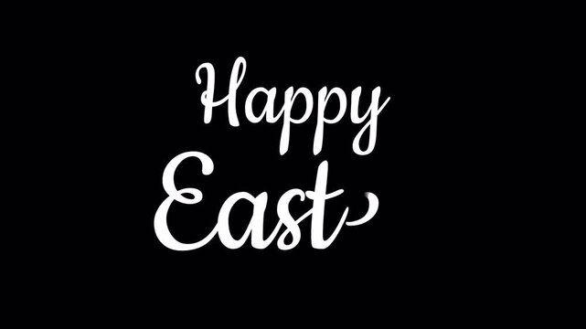 happy easter handwritten lettering text calligraphy animation alpha channel video footage