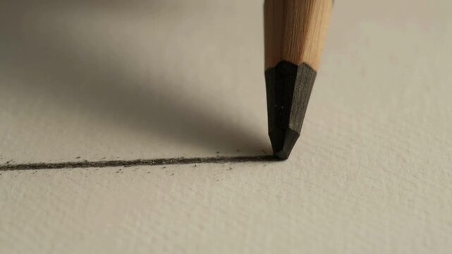 Ultra Macro Slow Motion of a Graphite Pencil Tip Drawing on Paper