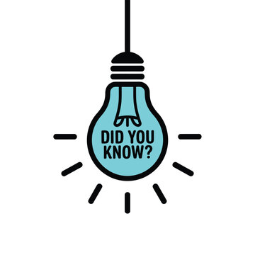 A teal lightbulb illustration with the text did you know inside
