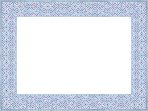 Blauer leerer rechteckiger freigestellter Holzrahmen mit