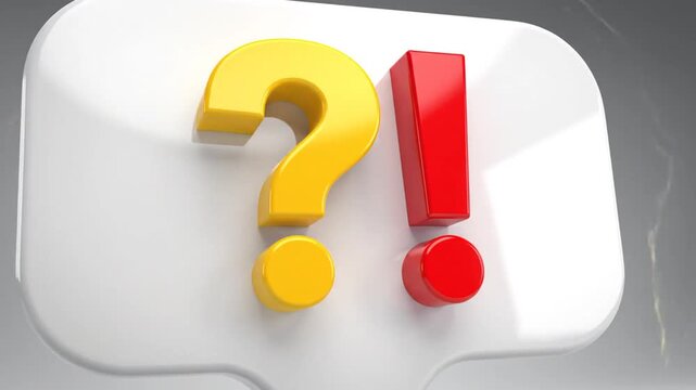 question mark and exclamation point on speech bubble