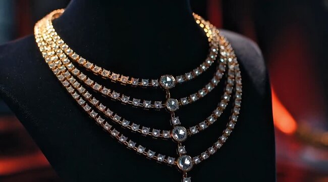 Diamond's necklace. Two variant necklace. Gold and diamonds.