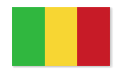 Obraz premium Mali national flag in flat style. Vector flat background.