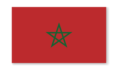 Morocco national flag in flat style. Vector flat background.