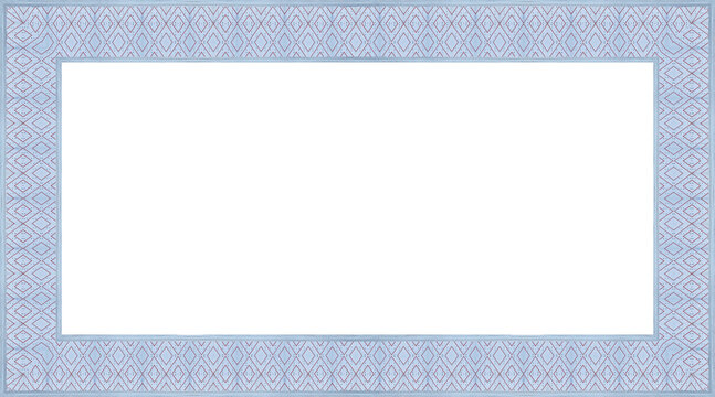 Blauer leerer rechteckiger freigestellter Holzrahmen 