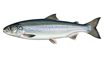 Fototapeta premium Isolated Salmon Fish illustration, ocean animal from North America, freshwater and saltwater life